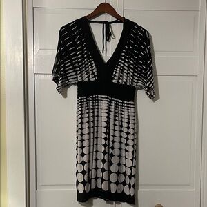 My Michelle Black and White Patterned Mini Dress